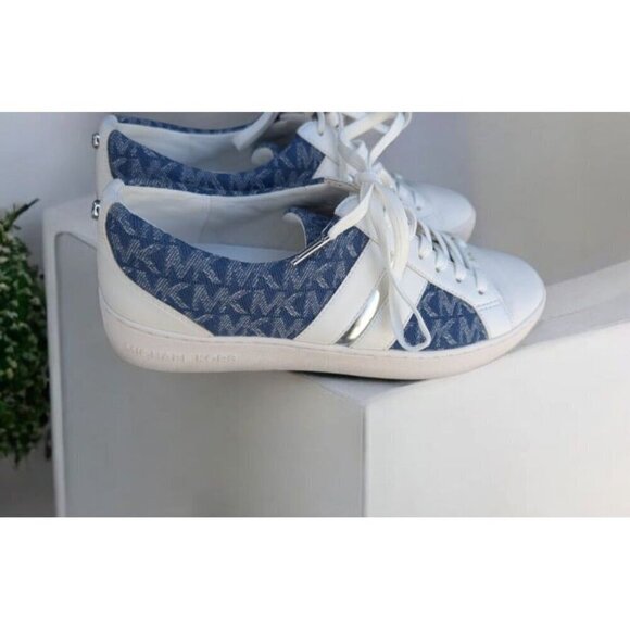 Michael Kors Keaton Logo Denim and Leather Sneaker Size 7 (EUC) - Picture 5 of 11